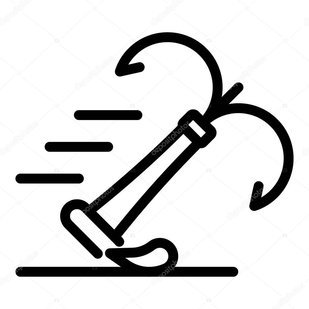 Climbing triple hook icon, outline style
