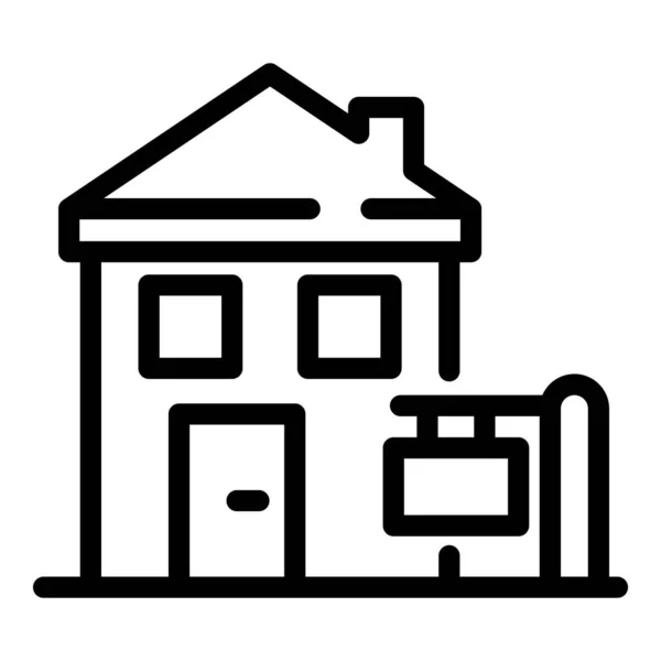 Un icono de la casa pequeña, el estilo del esquema — Vector de stock