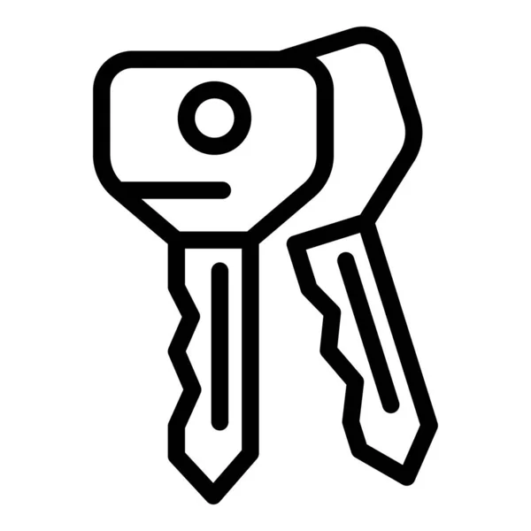 Två nycklar ikon, kontur stil — Stock vektor