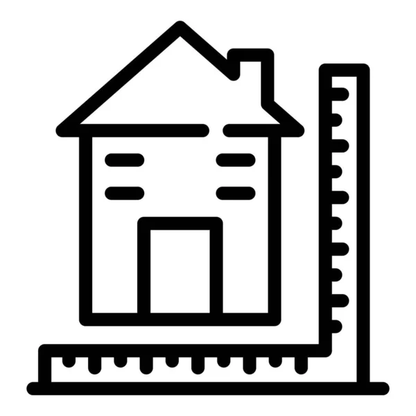 Icono de medidas de construcción, estilo de contorno — Vector de stock