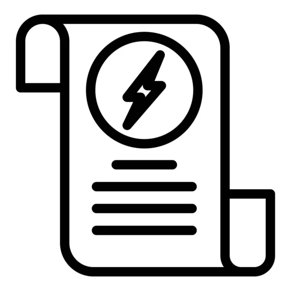 Electricity bill icon, outline style — Stock Vector