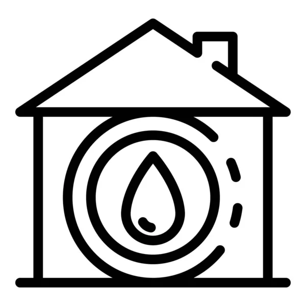 A drop in the house icon, outline style — Stock Vector