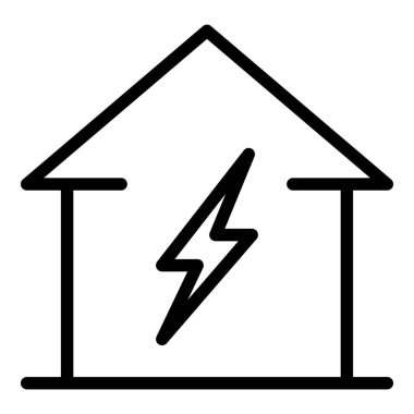 Bir ev simgesinde şimşek, taslak biçimi