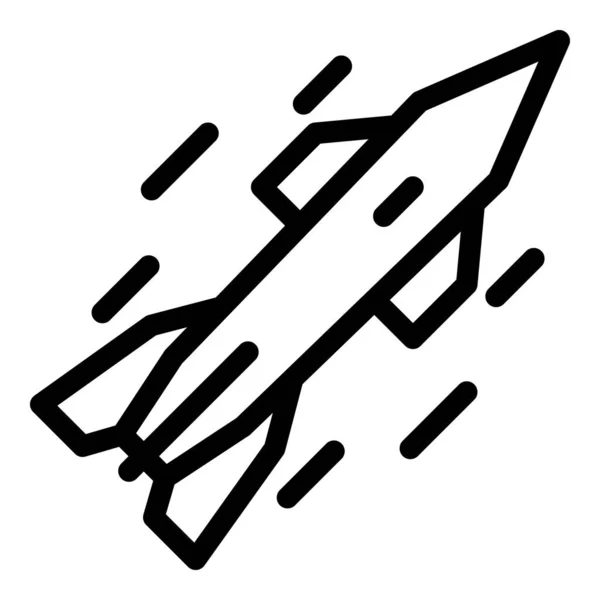 Icône de vol de fusée, style contour — Image vectorielle