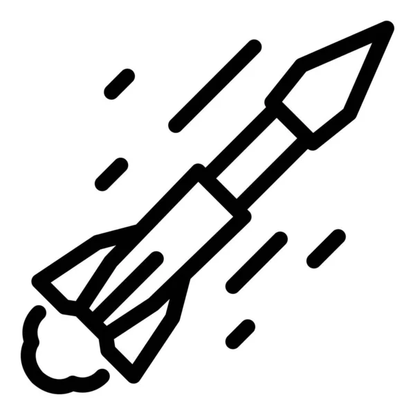 Εικονίδιο βαλλιστικού πυραύλου, στυλ περιγράμματος — Διανυσματικό Αρχείο