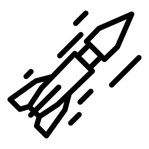 Icône de missile balistique à courte portée, style contour — Image vectorielle
