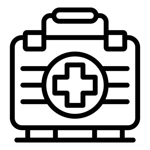 Medical box icon, outline style — Stock Vector