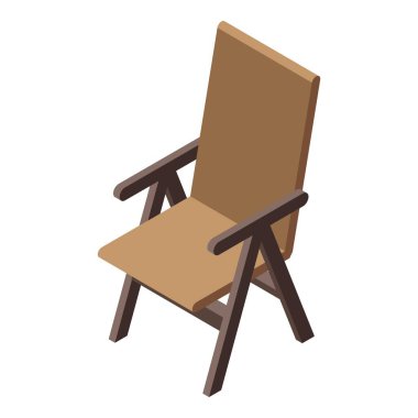 Katlanan baba koltuğu simgesi, izometrik stil