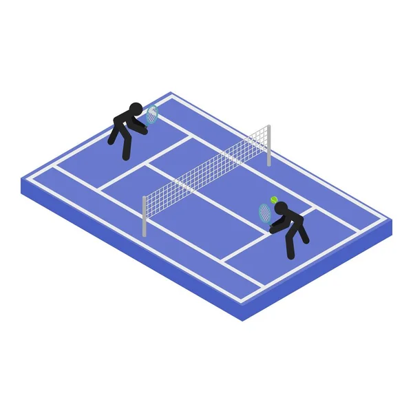 Pictograma meciului de tenis, stil izometric — Vector de stoc