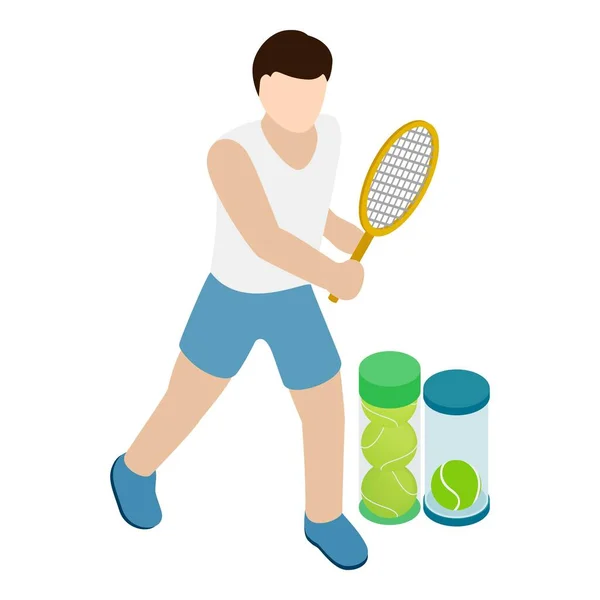 Tenis icono retornador, estilo isométrico — Archivo Imágenes Vectoriales
