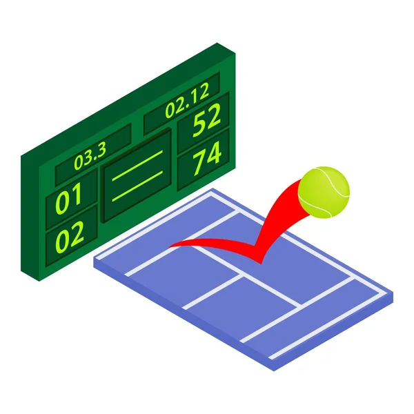 Icono del torneo de tenis, estilo isométrico — Vector de stock