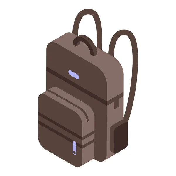 Ícone de mochila de pescador, estilo isométrico — Vetor de Stock