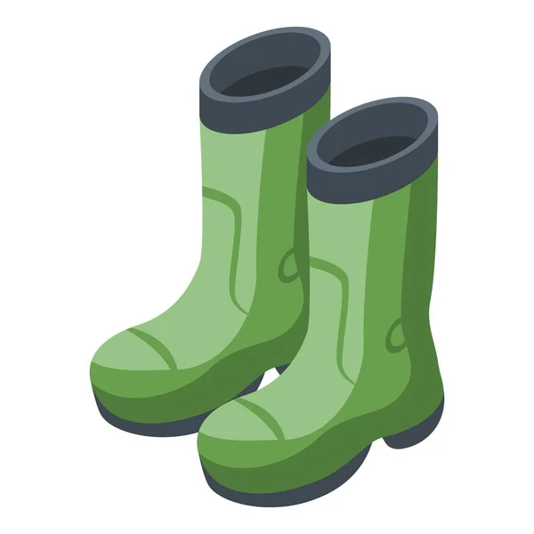 Fisherman boots icon, isometric style — Stock Vector