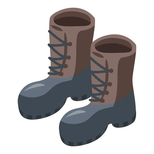 Botas de caza icono, estilo isométrico — Vector de stock