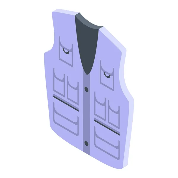 Ikona Fisherman vest, izometrický styl — Stockový vektor