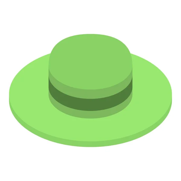 Hunter green hat icon, isometric style — Stock Vector