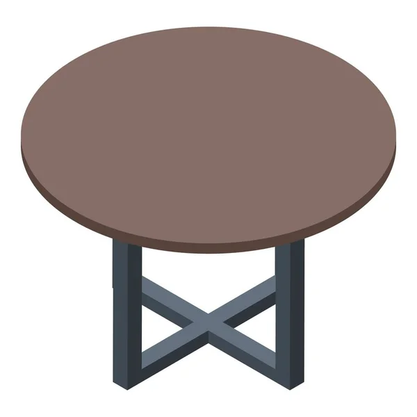 Ícone de mesa redonda dobrável, estilo isométrico — Vetor de Stock