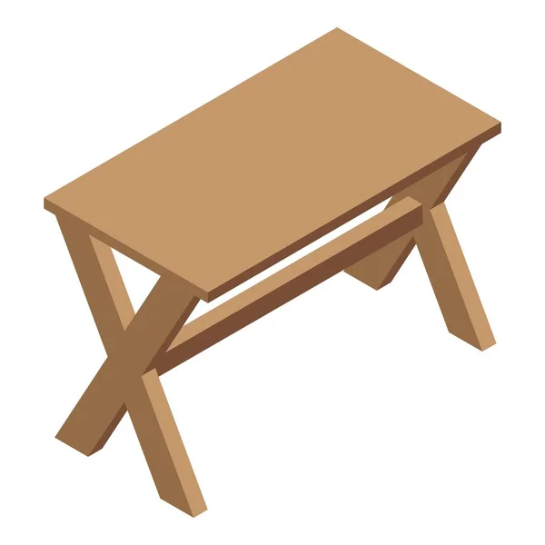 Icono de mesa de picnic plegable, estilo isométrico — Archivo Imágenes Vectoriales