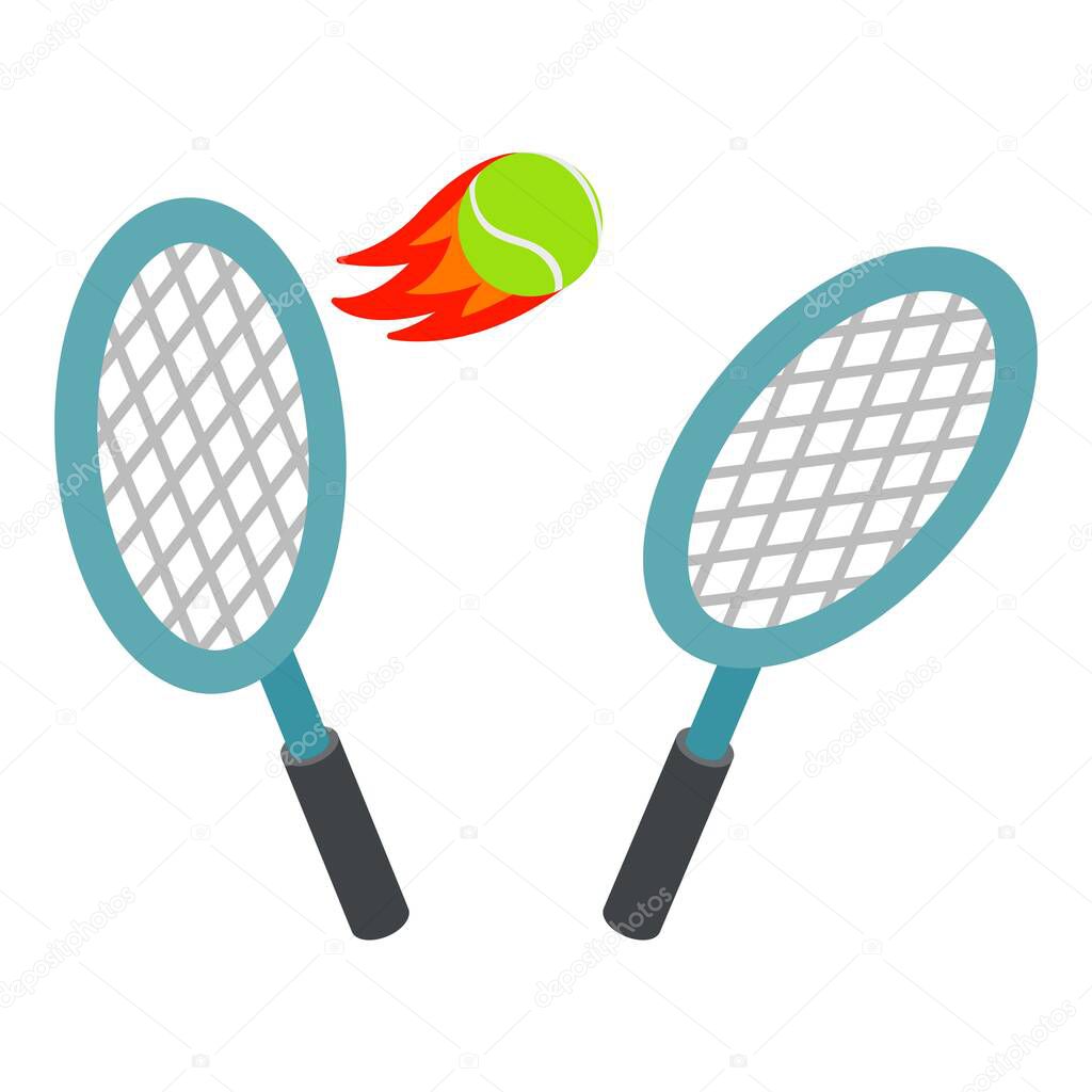 Tennis symbol icon, isometric style