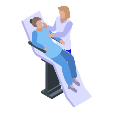 Güzellik uzmanı kozmetik yüz prosedür simgesi, izometrik biçim