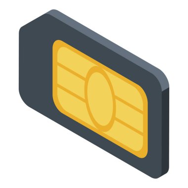 Sim kart simgesi, izometrik biçim