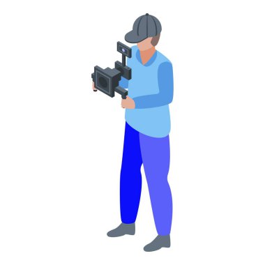 Steadicam kameraman simgesi, izometrik biçim