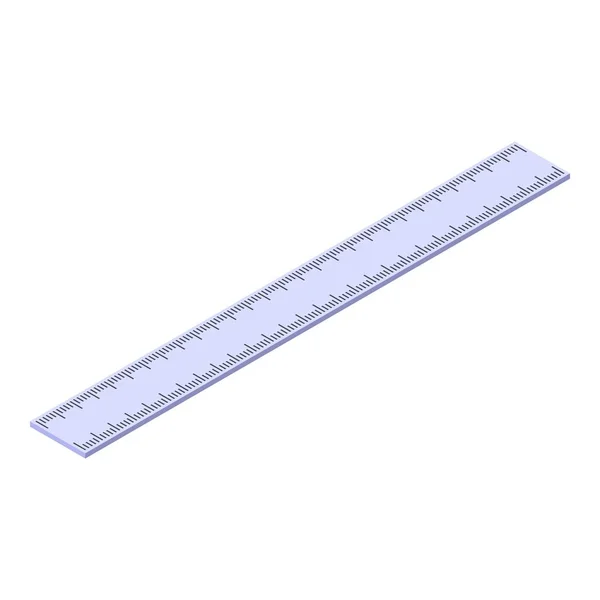 Steel long ruler icon, isometric style — Stock Vector