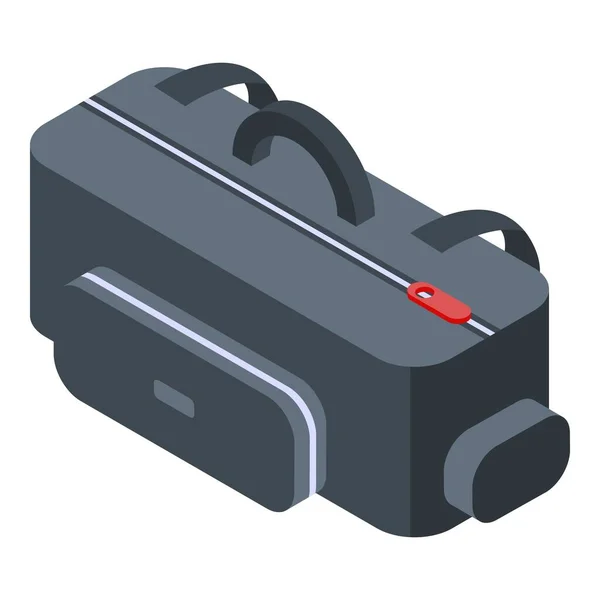 Icona borsa videocamera, stile isometrico — Vettoriale Stock