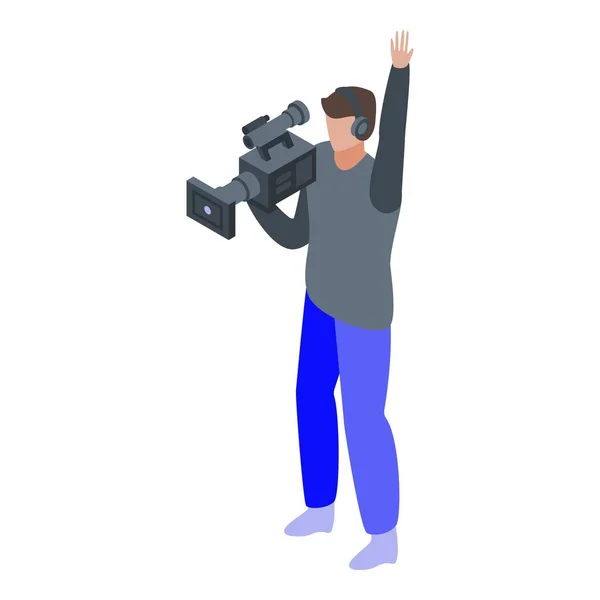 Icône cameraman, style isométrique — Image vectorielle
