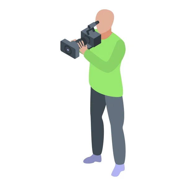 Ikona mediálního kameramana, izometrický styl — Stockový vektor