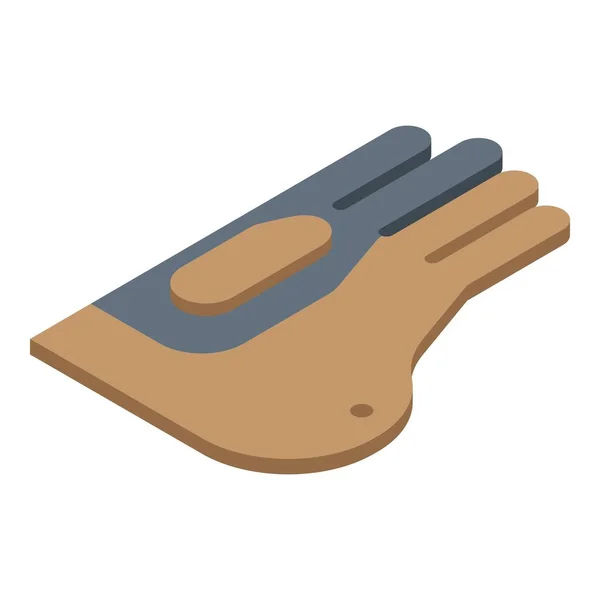 Uggla läder handske ikon, isometrisk stil — Stock vektor
