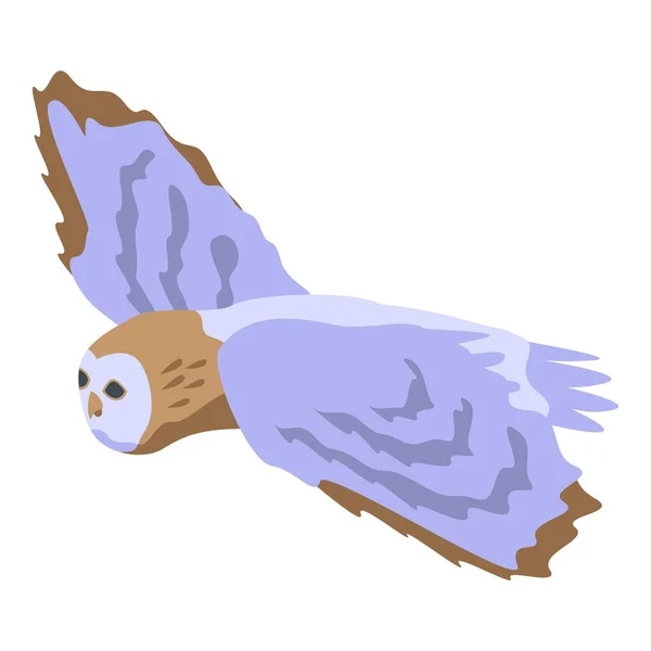 Uçan baykuş simgesi, izometrik biçim — Stok Vektör