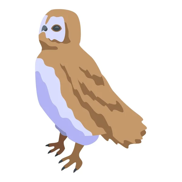 Icono de búho de la naturaleza, estilo isométrico — Vector de stock