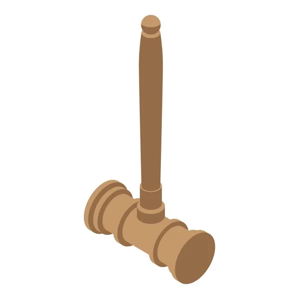 Icono de martillo de juez, estilo isométrico — Vector de stock