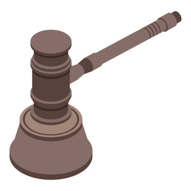 Yargı tokmağı simgesi, izometrik biçim