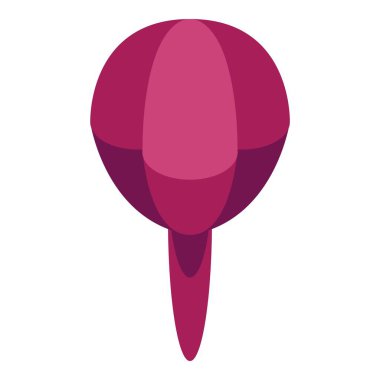 Leylak rengi kapalı çiçek simgesi, izometrik biçim