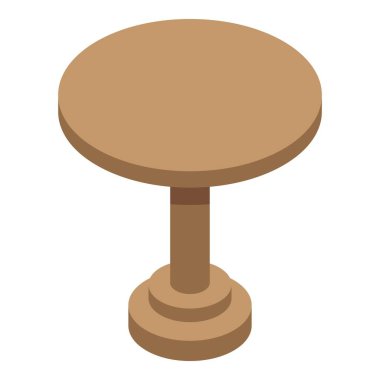 Yuvarlak bahçe tablo simgesi, izometrik biçim