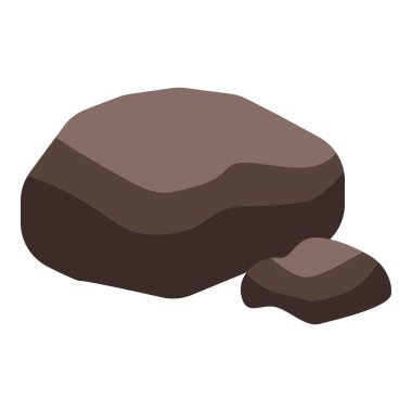 Dekoratif bahçe taşı simgesi, izometrik biçim