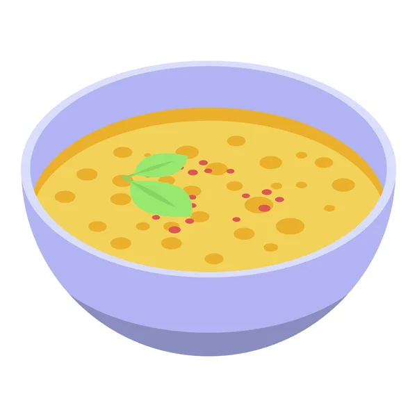 Icono de sopa de maíz, estilo isométrico — Archivo Imágenes Vectoriales