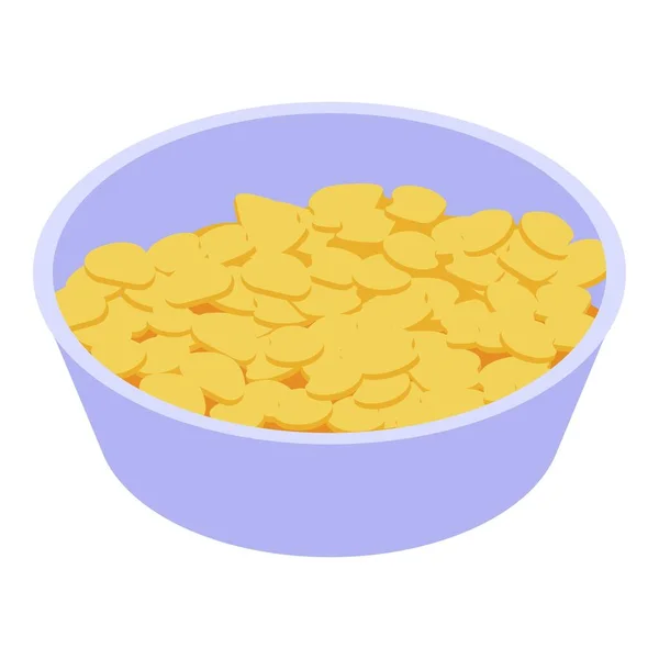 Icône de salade de maïs, style isométrique — Image vectorielle