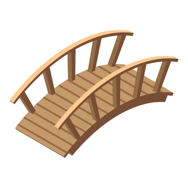 Garden bridge icon, isometric style — Stock Vector