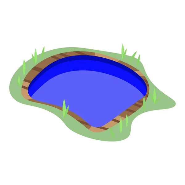 Ikona stawu ogrodowego w stylu izometrycznym — Wektor stockowy