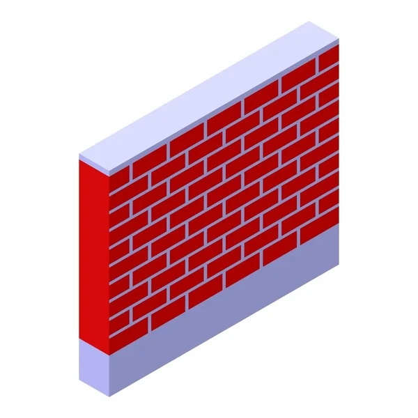 Icône de clôture en brique, style isométrique — Image vectorielle