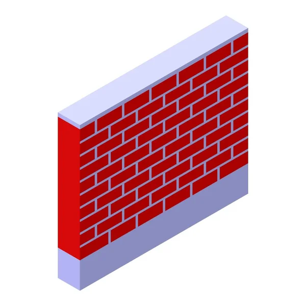 Іконка цегляного паркану, ізометричний стиль — стоковий вектор