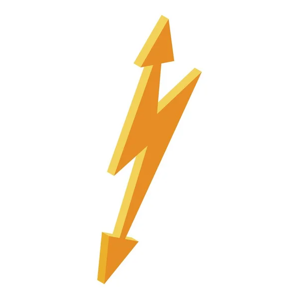 Ikona žlutého blesku, izometrický styl — Stockový vektor