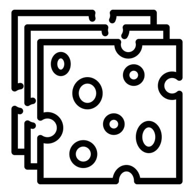 Peynir dilimleri simge, taslak biçimi