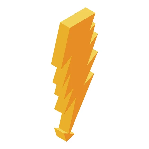Icona gialla del bullone di alimentazione, stile isometrico — Vettoriale Stock