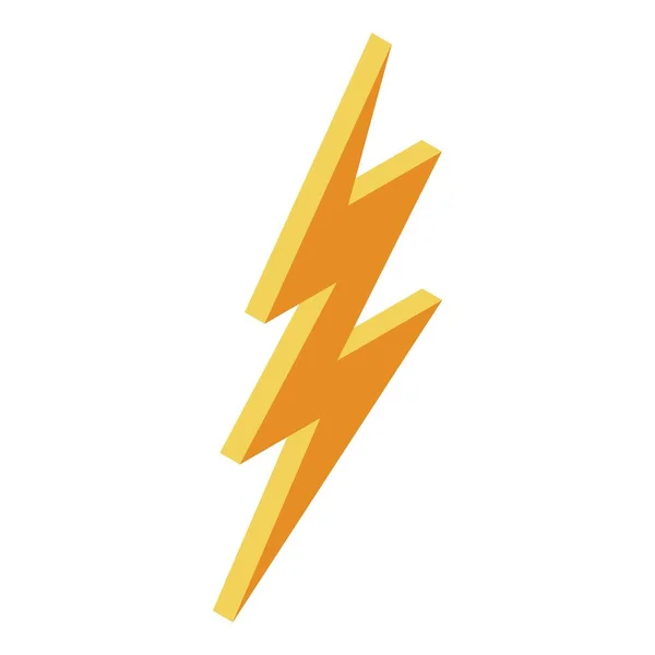 Icono de flecha de trueno amarillo, estilo isométrico — Vector de stock