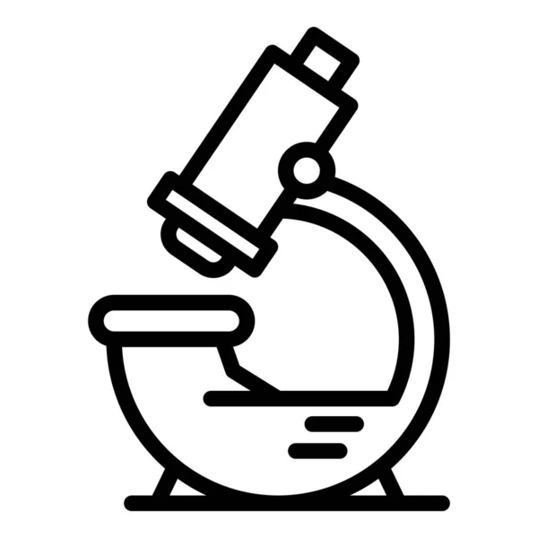 Biology microscope icon, outline style — Stock Vector
