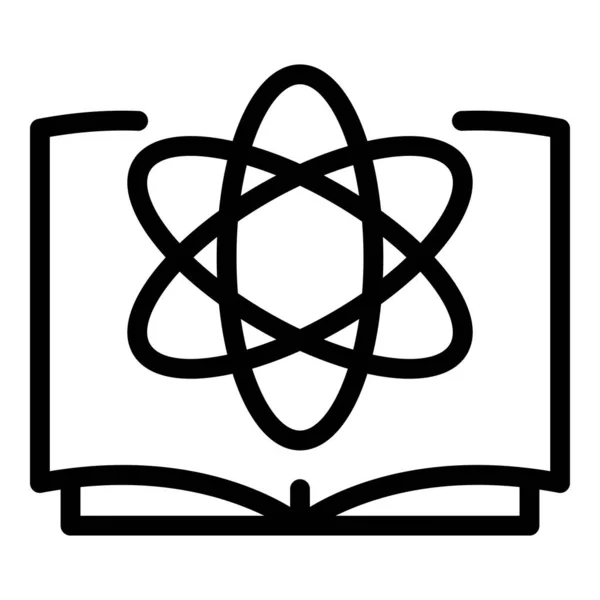 Atom science icon, outline style — Stock Vector